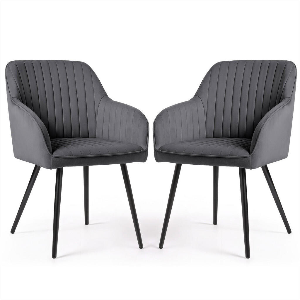 RAUMHIRSCH FURNITURE ČALOUNĚNÉ ŽIDLE, sada 2 ks, kovové nohy grafitová 54,5/82/58