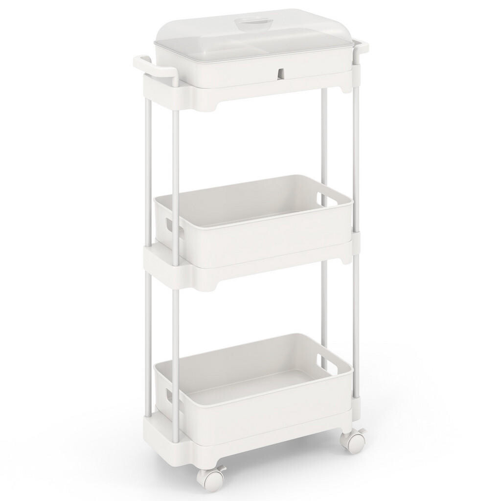 COSTWAY POJÍZDNÝ VOZÍK 82 cm bílý