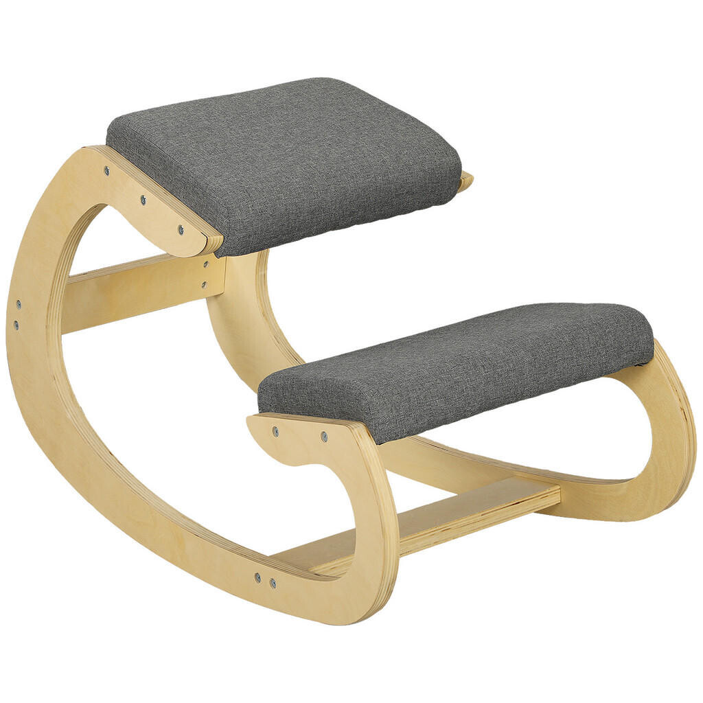 HOMCOM ERGONOMICKÁ kolenní stolička pro domácí kancelář, zlepšuje držení těla, šedá