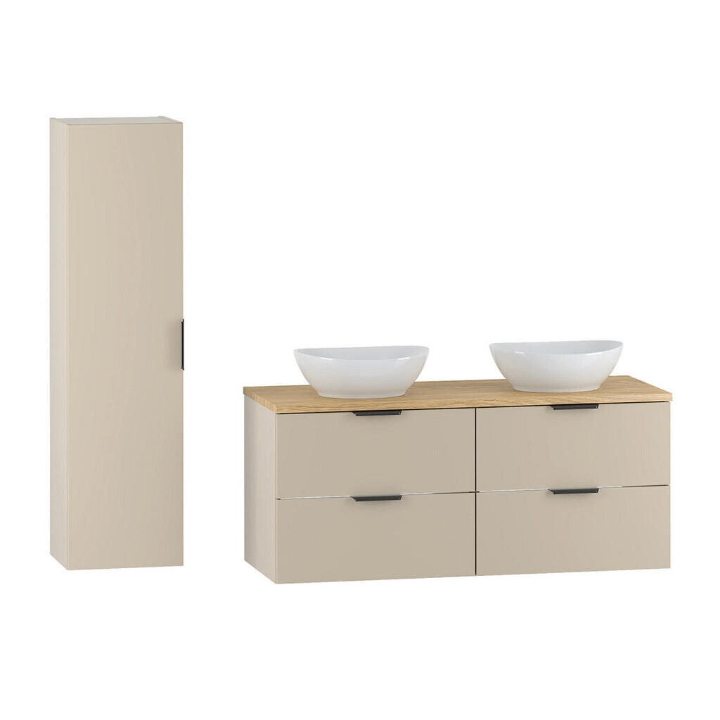 Petits-meubles KOUPELNOVÝ NÁBYTEK 120.6cm Astrid 2er-Set Kašmír a dřevo