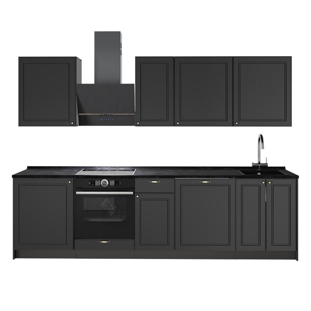 Vicco KUCHYŇSKÝ KOUT Fame-Line, Anthrazit-Gold Landhaus/Antracit, 280 cm, PD Antracit