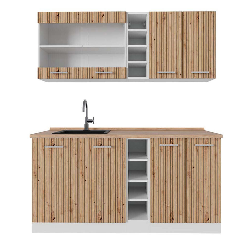 Vicco JEDNOTKOVÁ KUCHYNĚ R-Line Dub řemeslný/bílý 160 cm , PD Dub