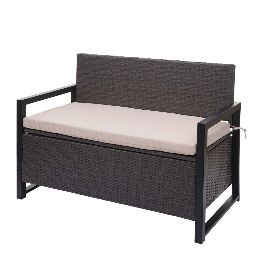 MCW POLY-RATTAN 2MÍSTNÁ LAVICE Šedá, béžová