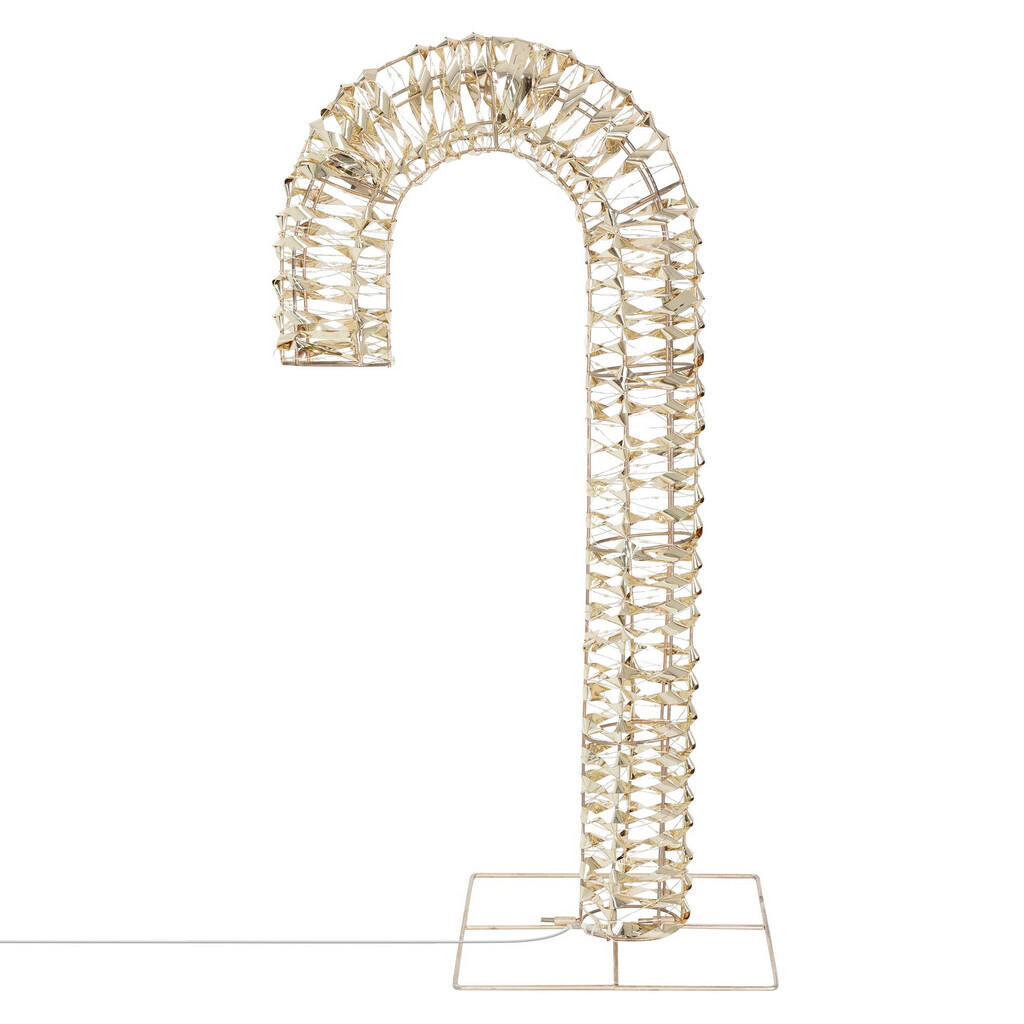 ECD-Germany LED CUKROVÁ TYČ, 75 cm, zlatá, 400 LED diod, teplá bílá, s časovačem, kovový exteriér