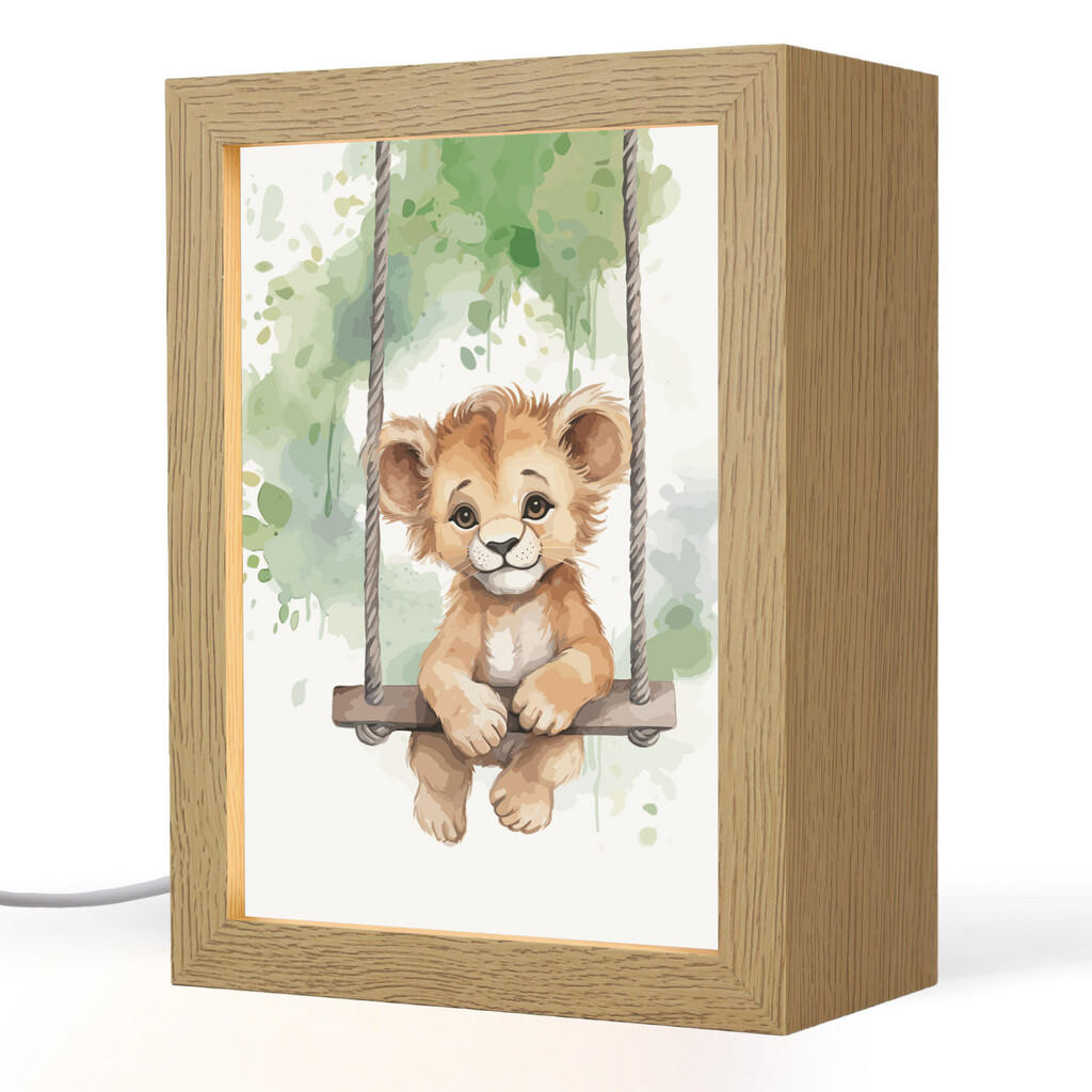 OnlyWow NOČNÍ LAMPIČKA Lev - Zvíře - Děti - Džungle 15x20 cm