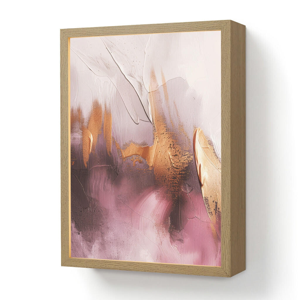 OnlyWow NÁSTĚNNÁ LAMPA S AKUMULÁTOREM Fialová - abstraktní - barva - zlatá 30x40 cm