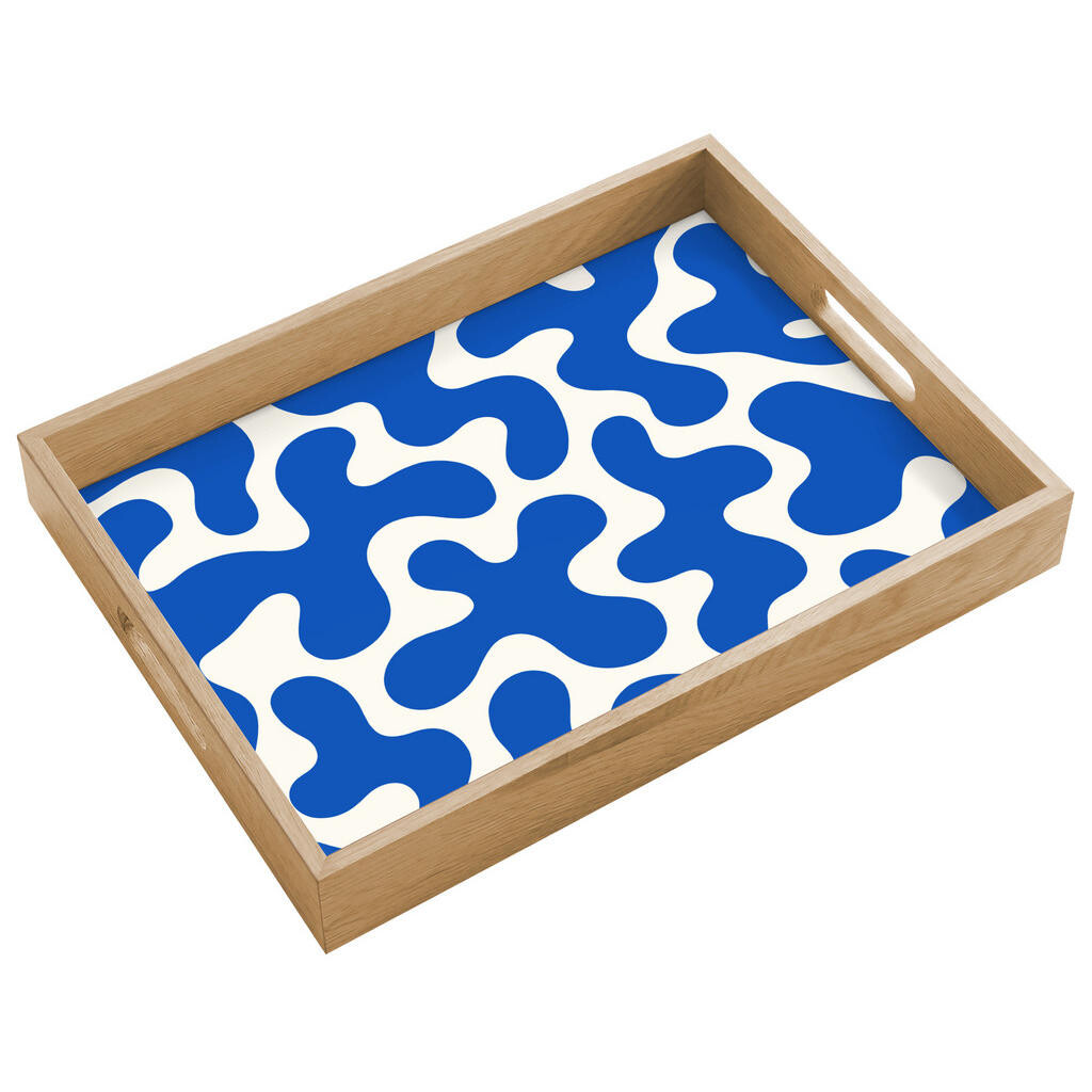 OnlyWow SERVÍROVACÍ PODNOS Tvary - abstraktní - modrá - vlny 40x30 cm