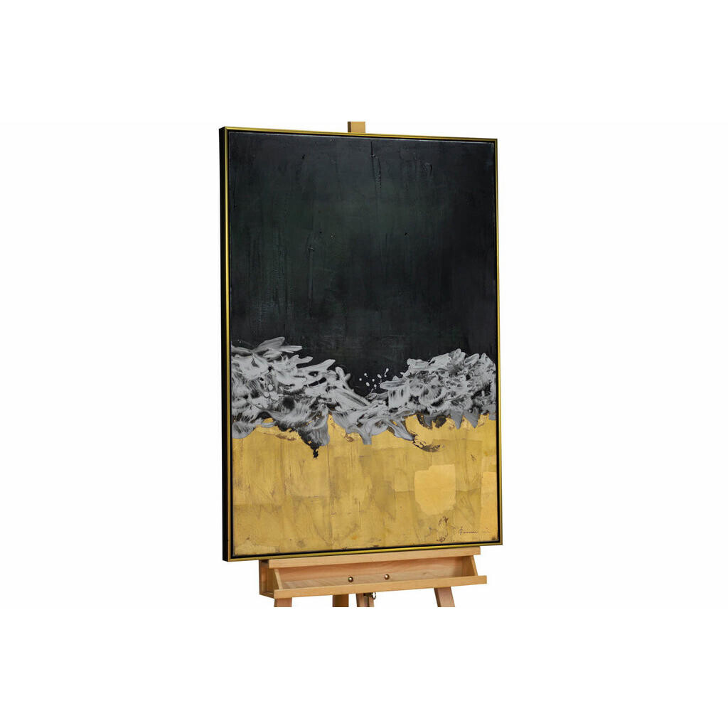 KUNSTLOFT RUČNĚ MALOVANÝ AKRYLOVÝ OBRAZ ZLATÝ/ČERNÝ, 78/103 CM