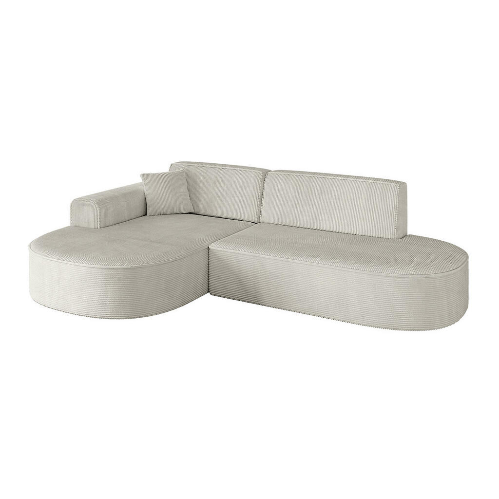 ALTDECOR ROHOVÁ SEDACÍ SOUPRAVA s otomanem vlevo MARI-L1 – 243 x 171 x 79 cm, krémový manšestr