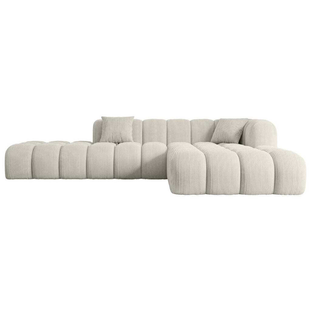 ALTDECOR ROHOVÁ SEDACÍ SOUPRAVA s otomanem vpravo OLEA-L2 – 289 × 176 × 71 cm krémová