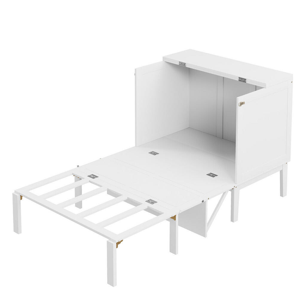 Redom POSTEL 90/200 cm s výklopným mechanismem a úložným prostorem, prostorově úsporné provedení, Bílá