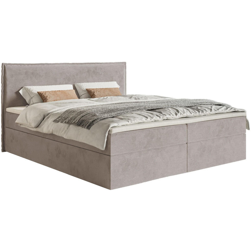 Selsey BOXSPRINGOVÁ POSTEL Softie taupe velur vodoodpudivý 180x200 cm