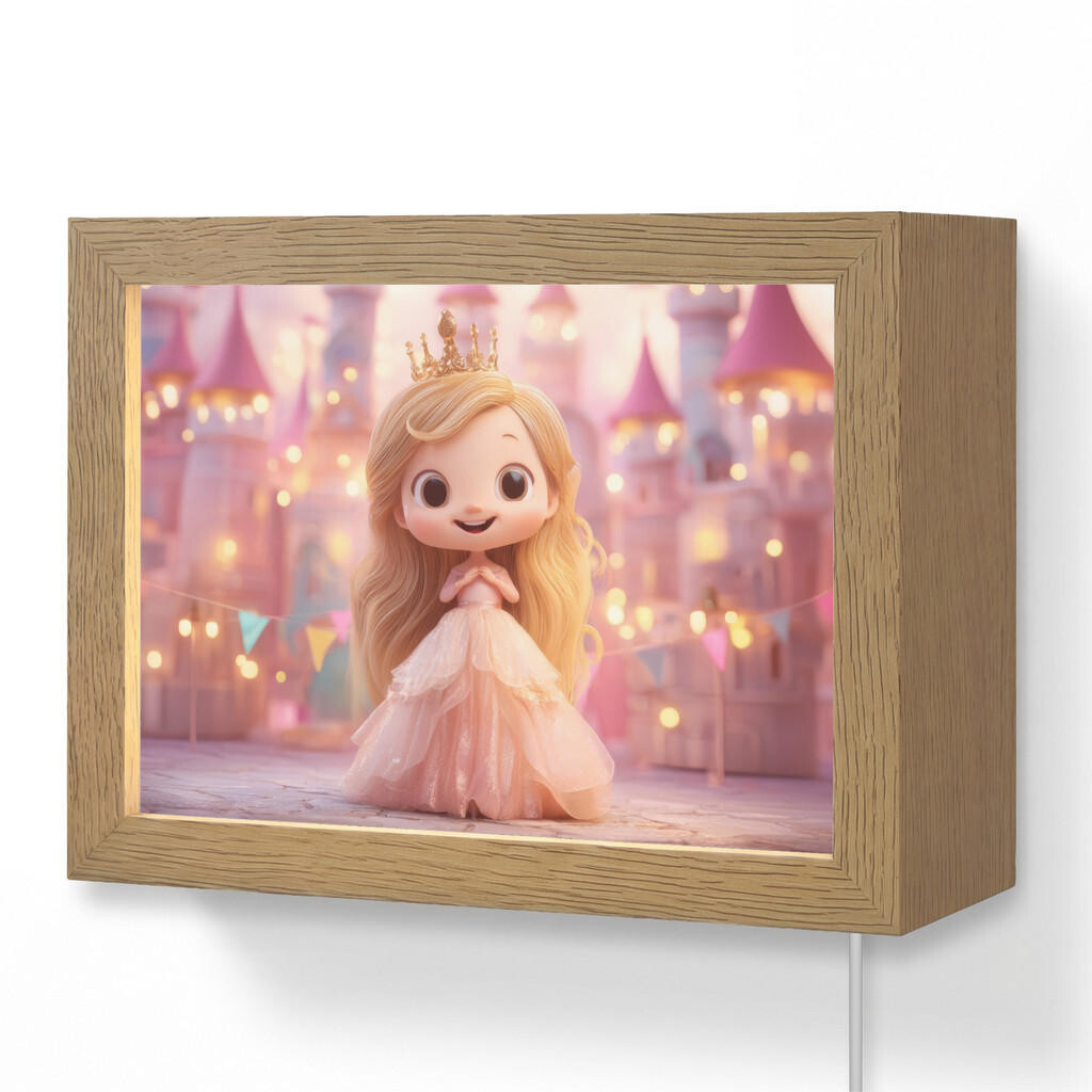 OnlyWow NÁSTĚNNÁ LAMPA Princezna - Růžová - Zámek 20x15 cm