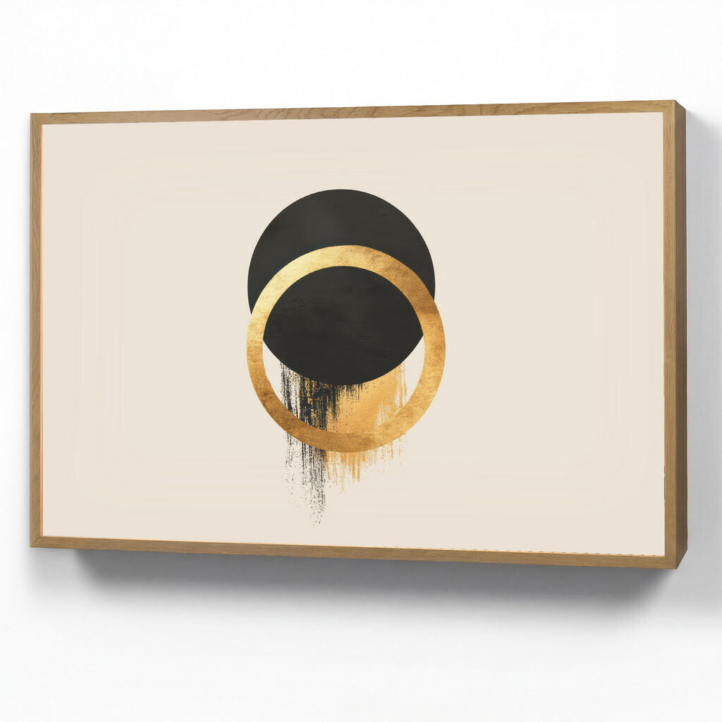 OnlyWow NÁSTĚNNÁ LAMPA S AKUMULÁTOREM Abstraktní design - Černý kruh - Skvrny od barvy 90x60 cm