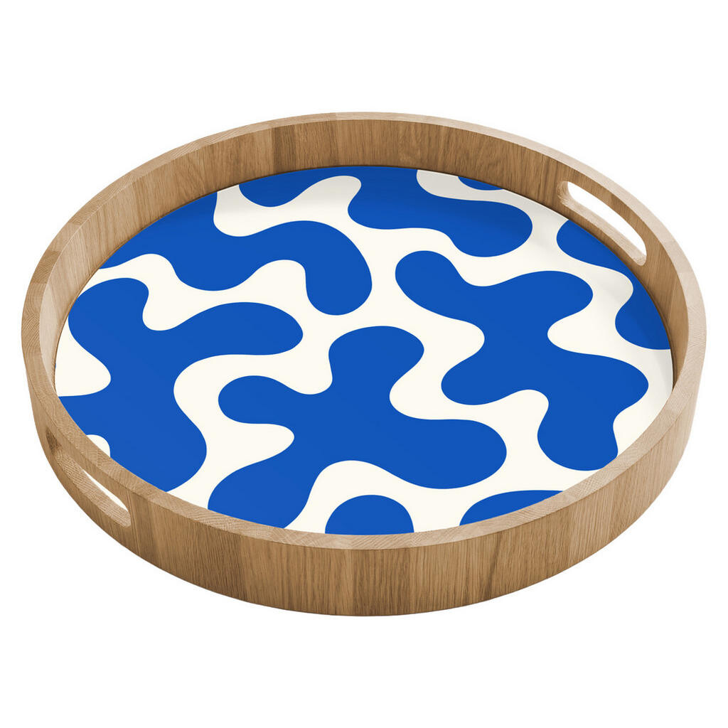 OnlyWow SERVÍROVACÍ PODNOS Tvary - abstraktní - modrá - vlny 40x40 cm