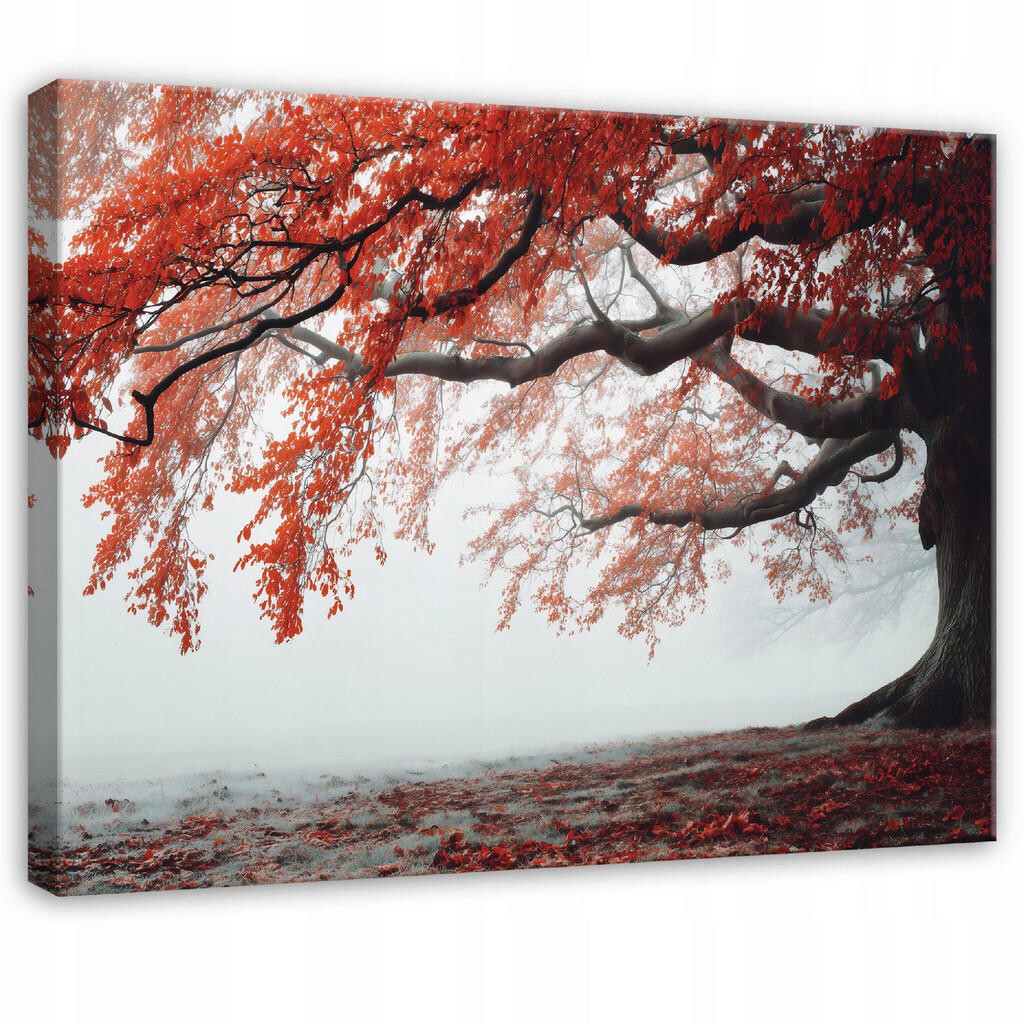 Wallarena OBRAZ na plátně Strom v mlze oranžový 120x80 cm