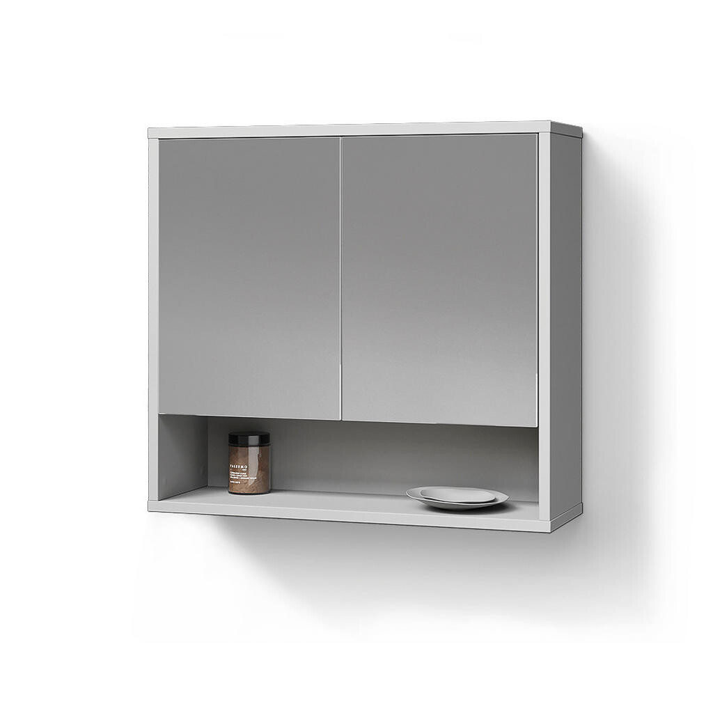Livinity® ZRCADLOVÁ SKŘÍŇKA ATERNO Bílá 70 x 65 cm se 2 dvířky