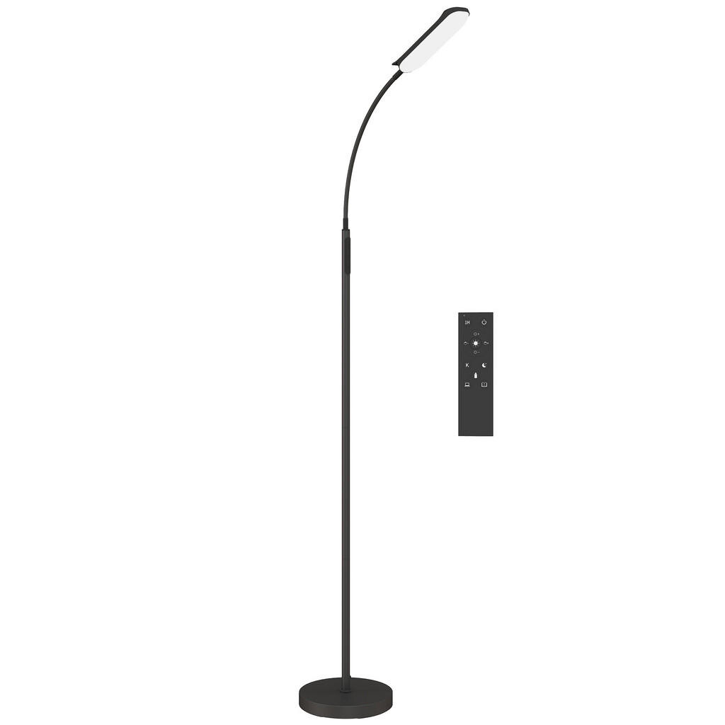 HOMCOM LED stojací lampa Stmívatelná stojací lampa s dálkovým ovládáním a dotykovým ovládáním