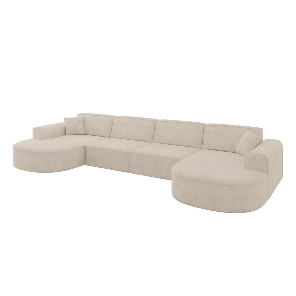 ALTDECOR SEDACÍ souprava MARI-U2 – 388 x 171 x 79 cm, béžový velur