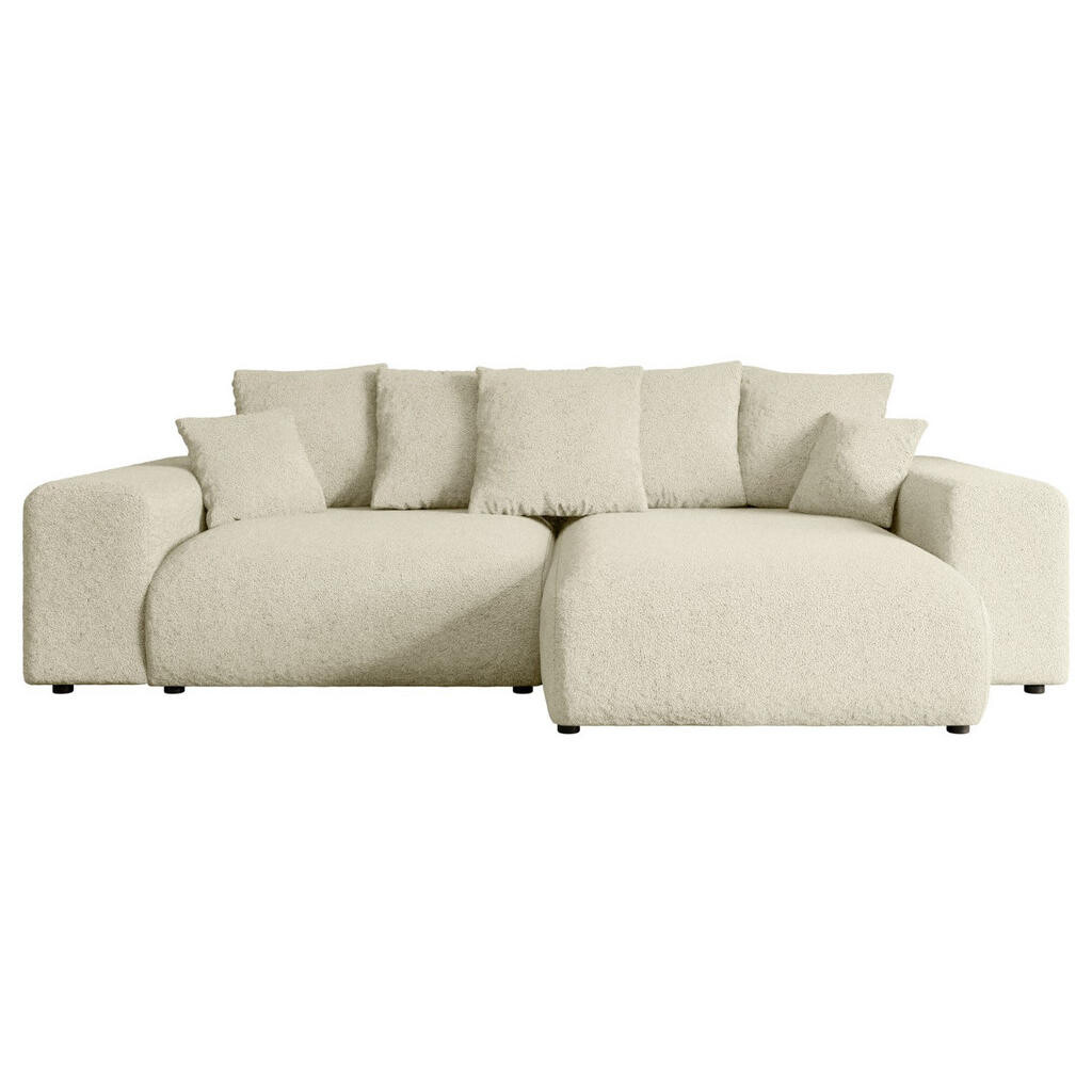 ALTDECOR ROHOVÁ SEDACÍ SOUPRAVA s otomanem vpravo ESKAR-L 266x176x72 krémová buklé