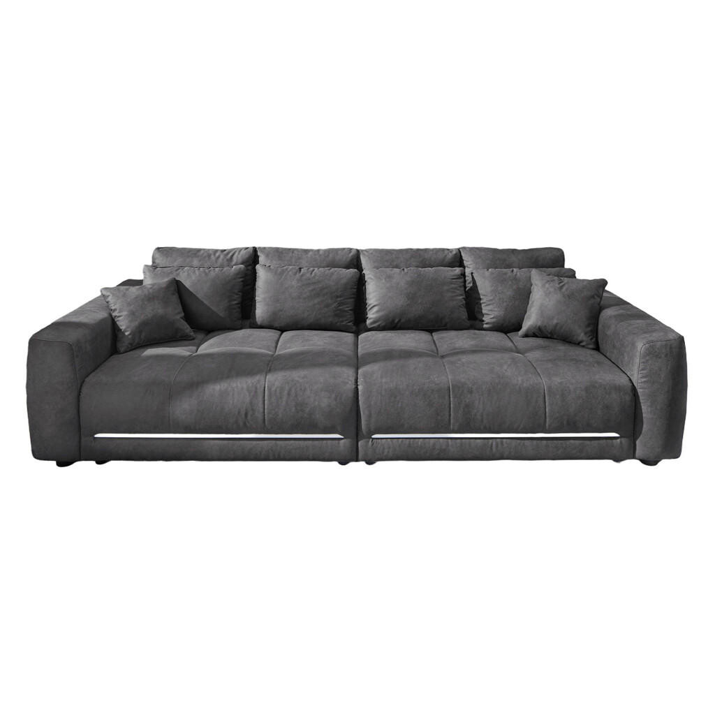 luma-home VELKÉ sofa pružinovým jádrem 294 × 136 × 86 cm (Š×H×V), RGB LED osvětlení s dálkovým ovládáním, mikrovláknová látka v antracitové barvě / 15