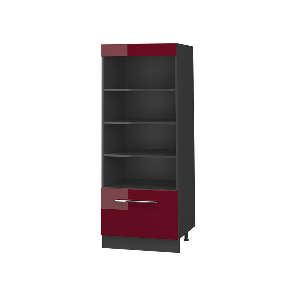 Vicco KUCHYŇSKÝ REGÁL Fame-Line, Bordó červená vysoký lesk/Antracit, 60 cm