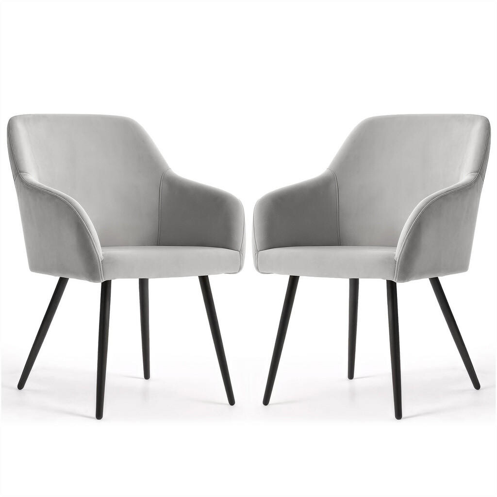RAUMHIRSCH FURNITURE ČALOUNĚNÁ ŽIDLE, sada 2 ks, kovové nohy šedé, černé 54,5/83/58