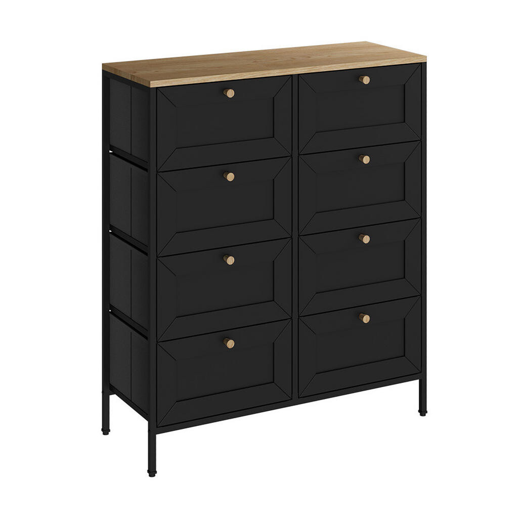 Vicco KOMODA Belaro Černá 80 x 95 cm s 8 zásuvkami