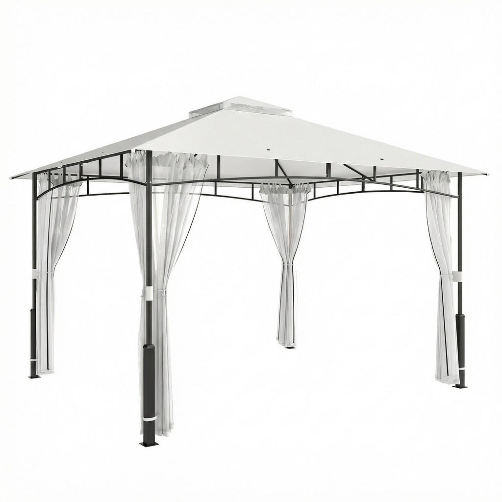 Outsunny PAVILON kovový polyester černý