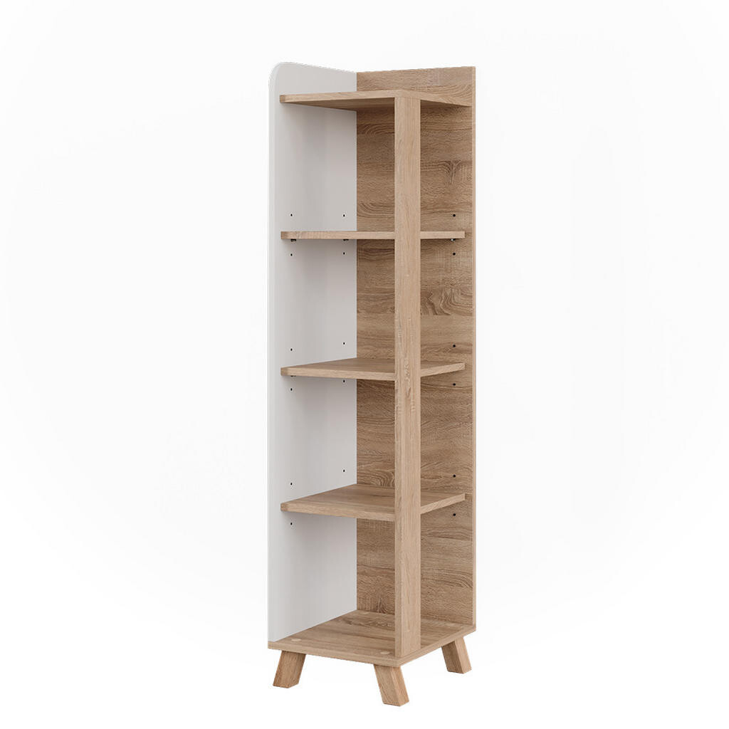 Vicco KOUPELNOVÁ POLIČKA Karen Sonoma/bílá 30 x 128 cm se 4 přihrádkami