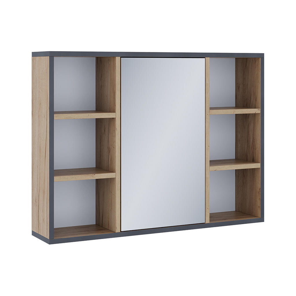 Vicco KOUPELNOVÁ ZRCADLOVÁ SKŘÍŇKA Stephan Zlatý mocný dub 80 x 59.2 cm S policemi a zrcadlovými dveřmi