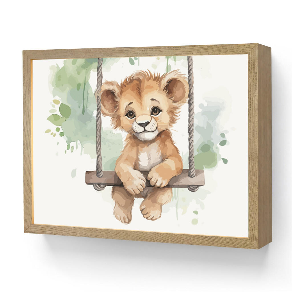 OnlyWow DOBÍJECÍ NOČNÍ LAMPIČKA Lev - Zvíře - Děti - Džungle 40x30 cm