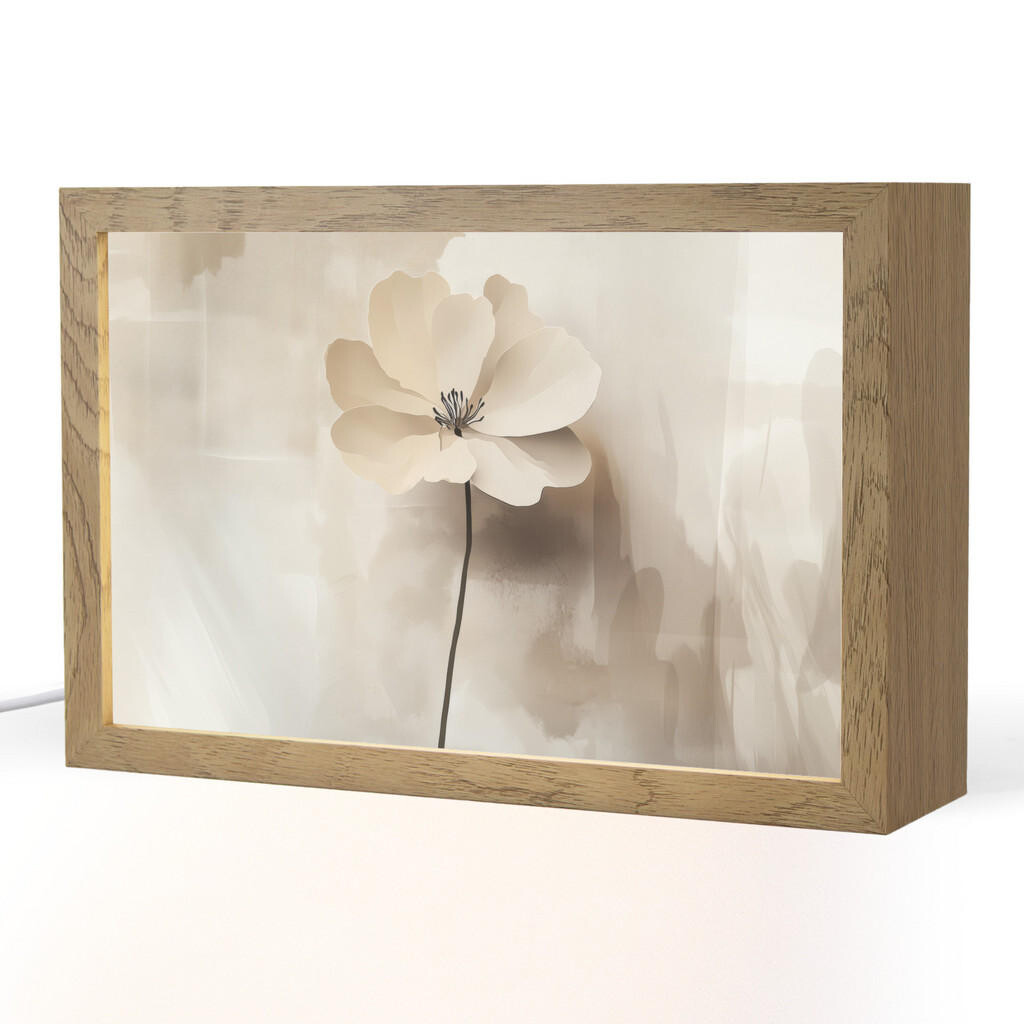 OnlyWow STOLNÍ LAMPA Květina - béžová - barva - stín 30x20 cm