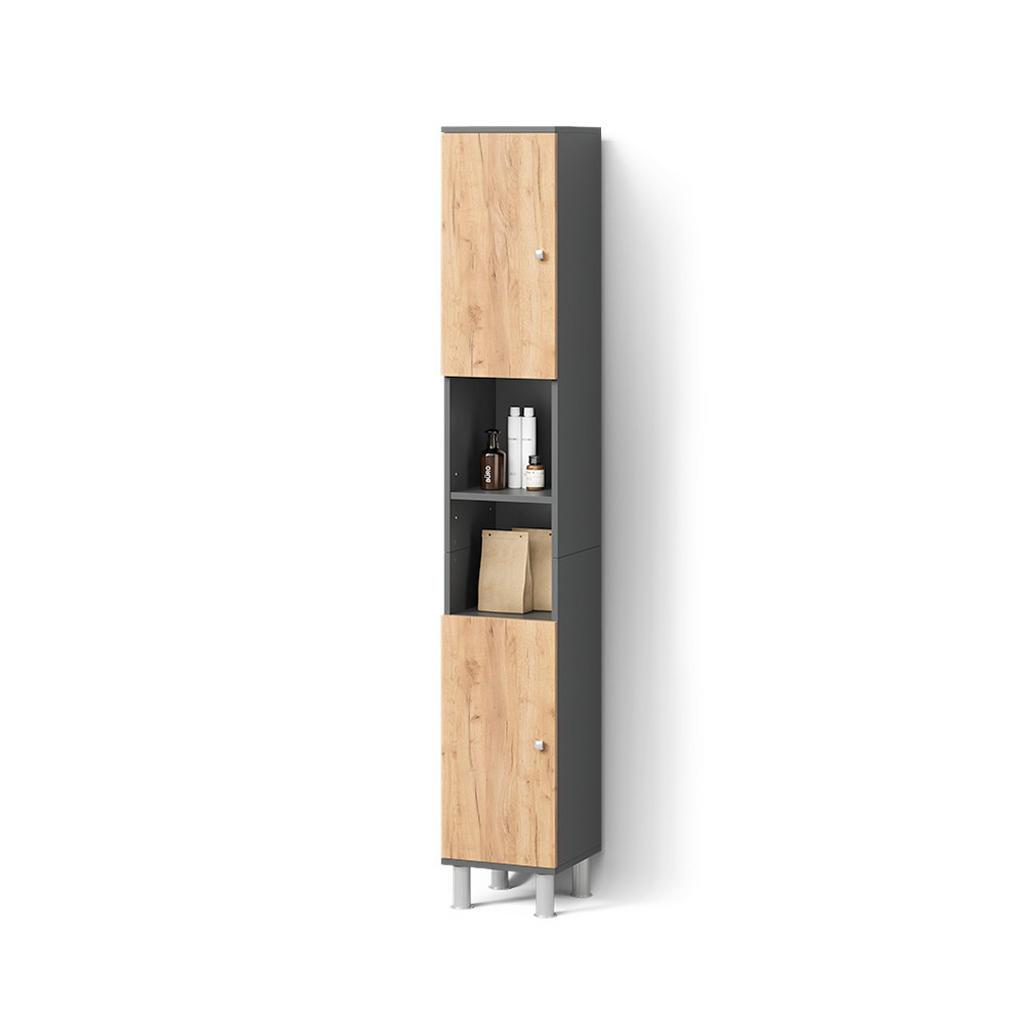 Livinity® KOUPELNOVÁ SKŘÍŇKA Fucino Antracit/zlatý dub 30 x 190 cm