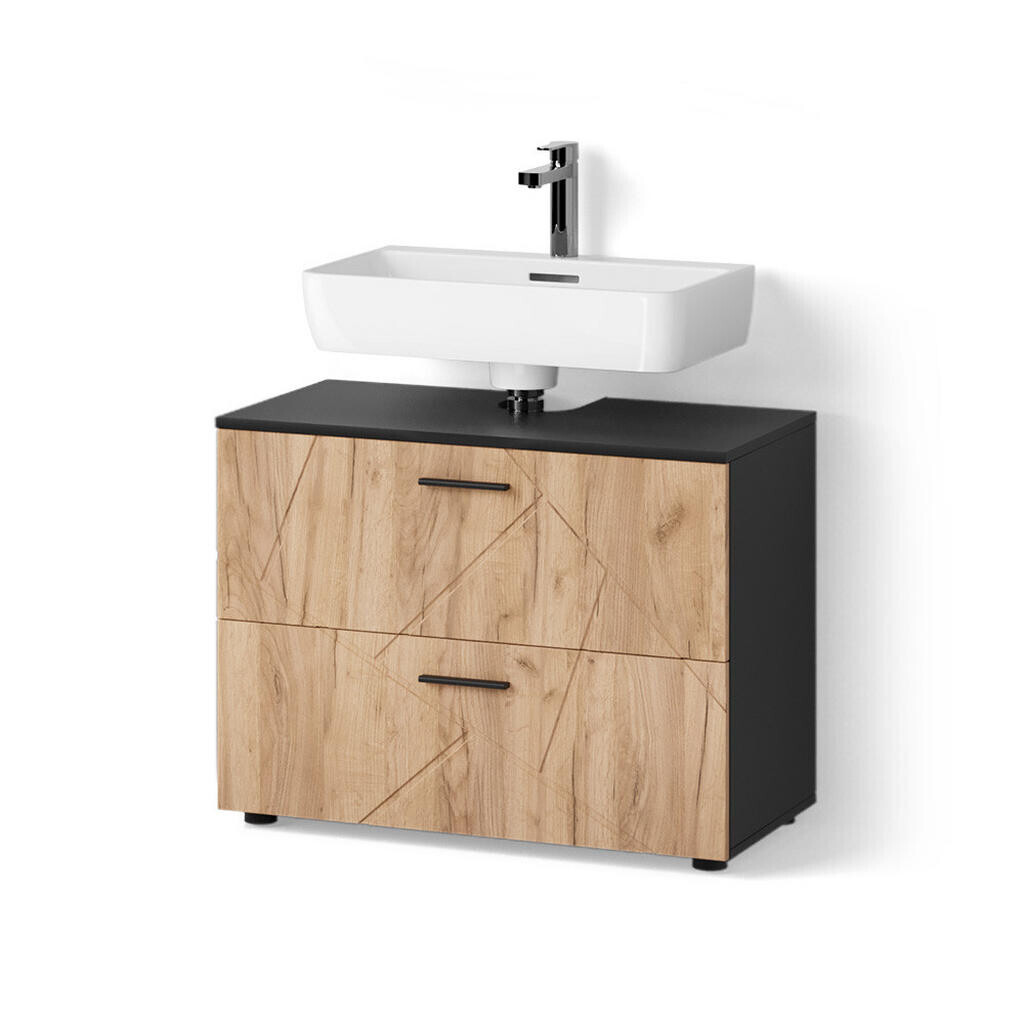 Livinity® DOLNÍ SKŘÍŇKA POD DŘEZ Ronco Zlatý dub power/antracit 80 x 58.6 cm