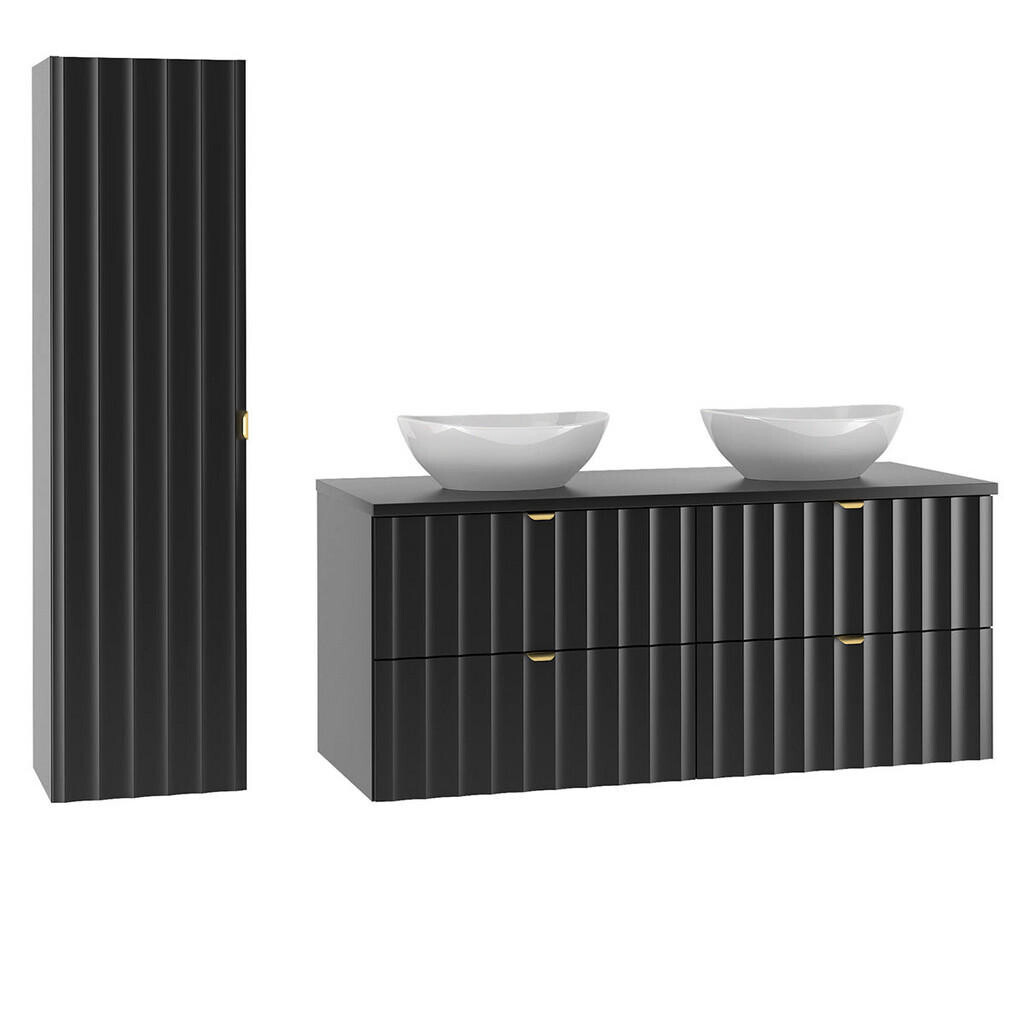 Petits-meubles KOUPELNOVÝ NÁBYTEK 120.6cm Lexa 2er-Set Černá