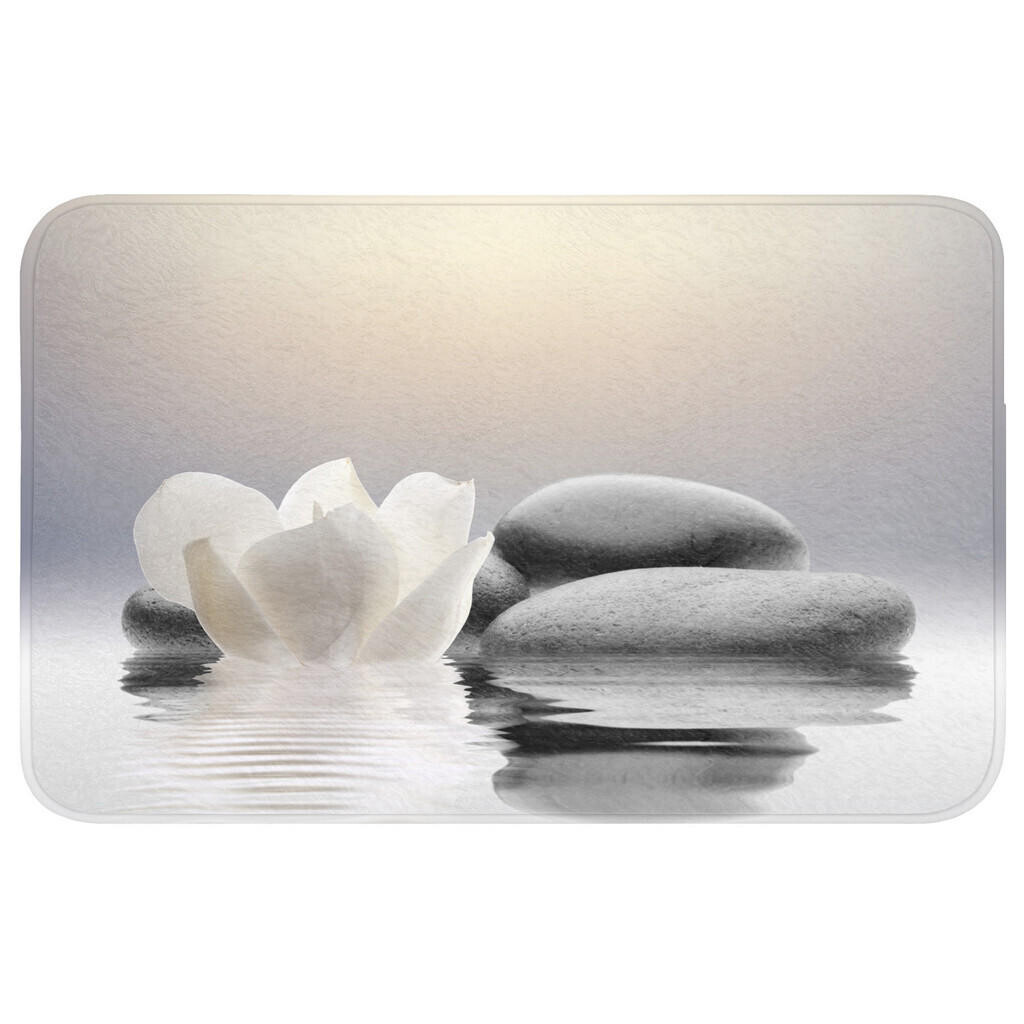 OnlyWow WC PŘEDLOŽKA Kameny - Lotos - Bílý - Voda - Zen 80x50 cm