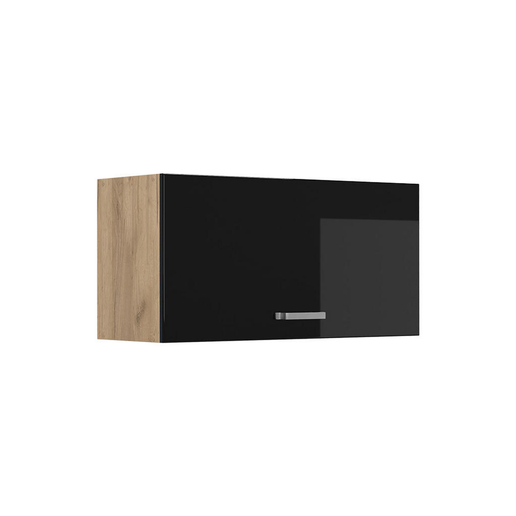 Vicco VĚŠÁK NA STĚNU R-Line, Černý vysoký lesk/Zlatý mocný dub, 80 cm Plochý
