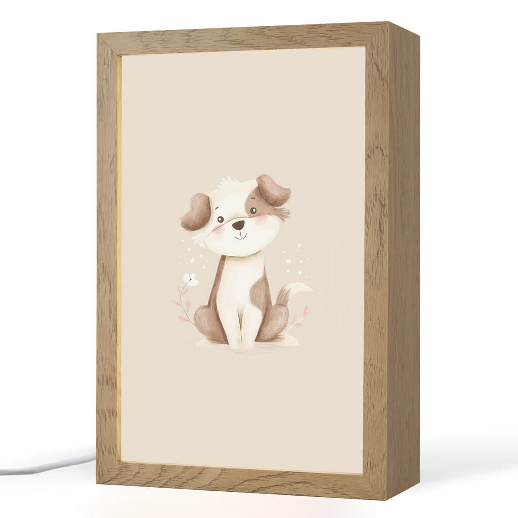 OnlyWow NOČNÍ LAMPIČKA Pes - skvrnitý - hnědý 20x30 cm