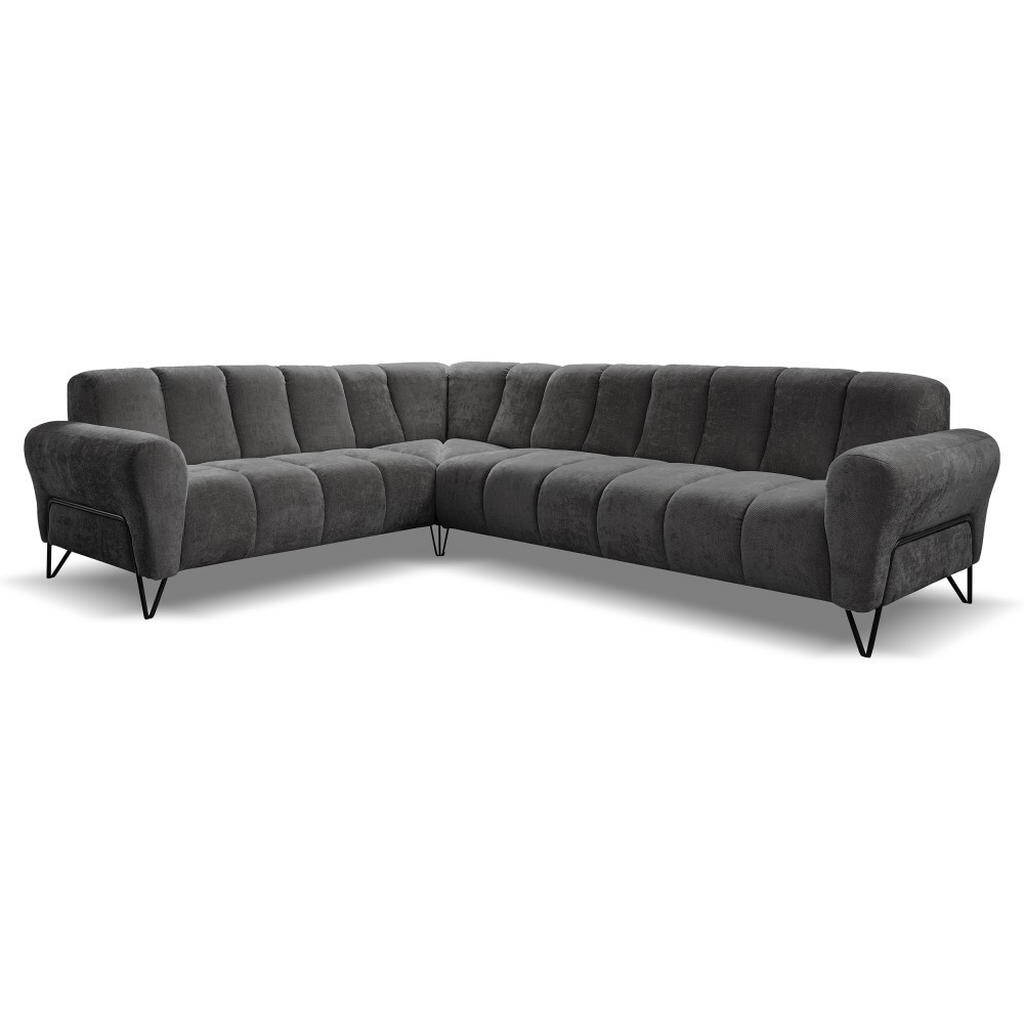 Beautysofa ROHOVÁ pohovka Volare bez funkce spaní, antracit, pravá