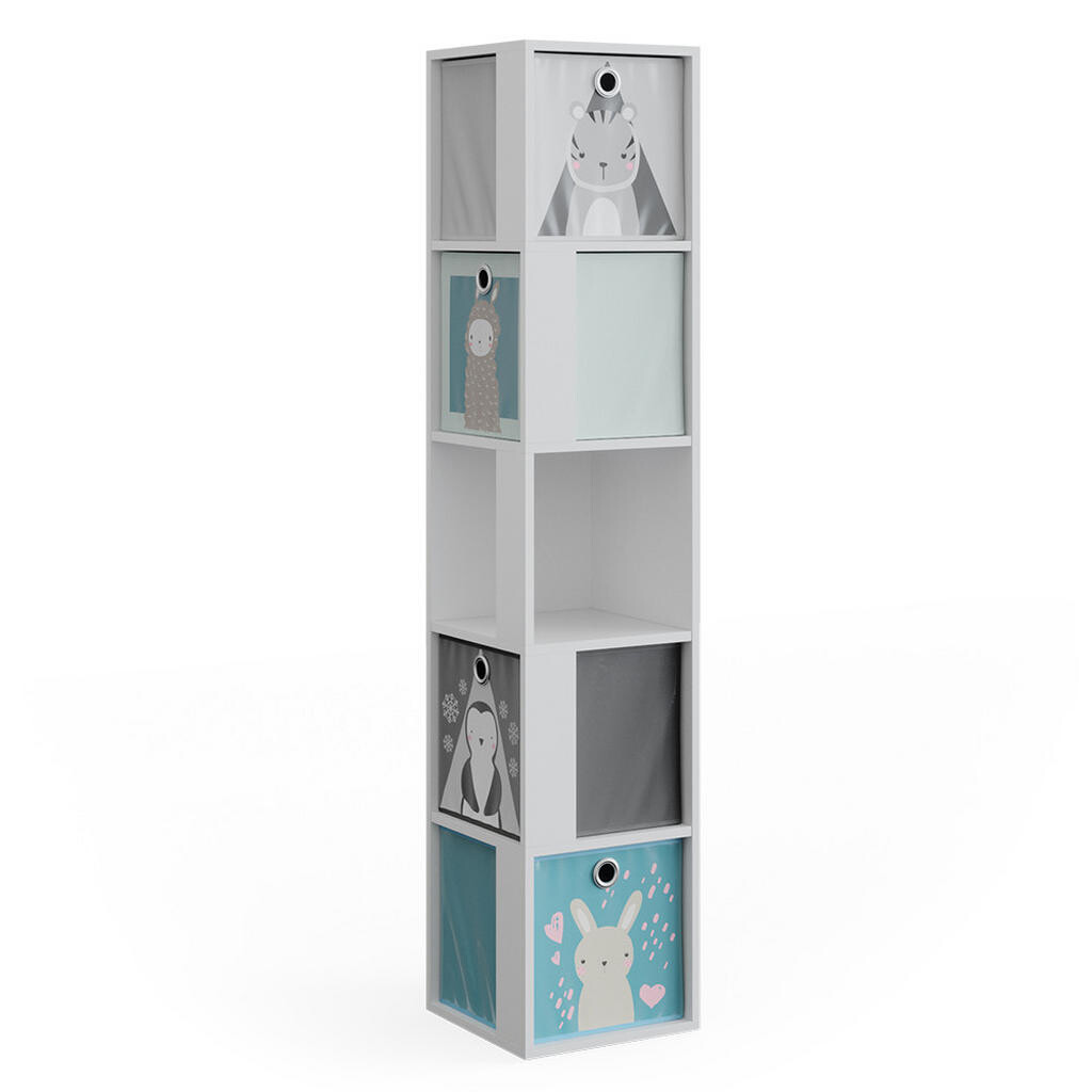 Vicco DĚTSKÁ POLIČKA Lio Bílá 33.3 x 162.2 cm se 4 skládacími boxy