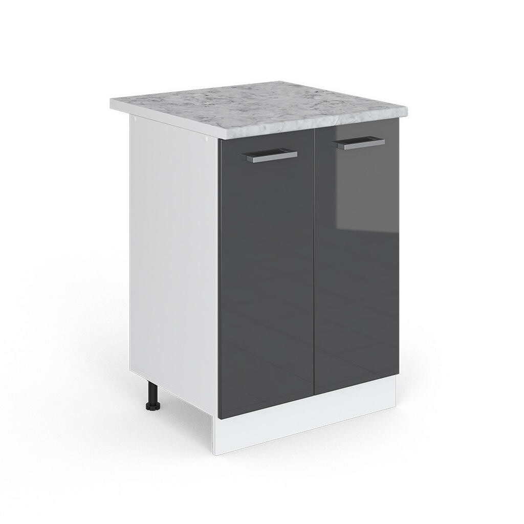 Vicco SPODNÍ SKŘÍŇKA KUCHYŇSKÉ LINKY R-Line Antracitový vysoký lesk 60 cm s pracovní deskou