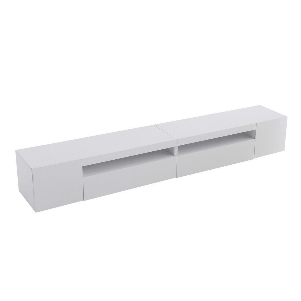 Redom TV stolek 240/38,5/35,5 cm s variabilním LED osvětlením a symetrickým designem, Bílá