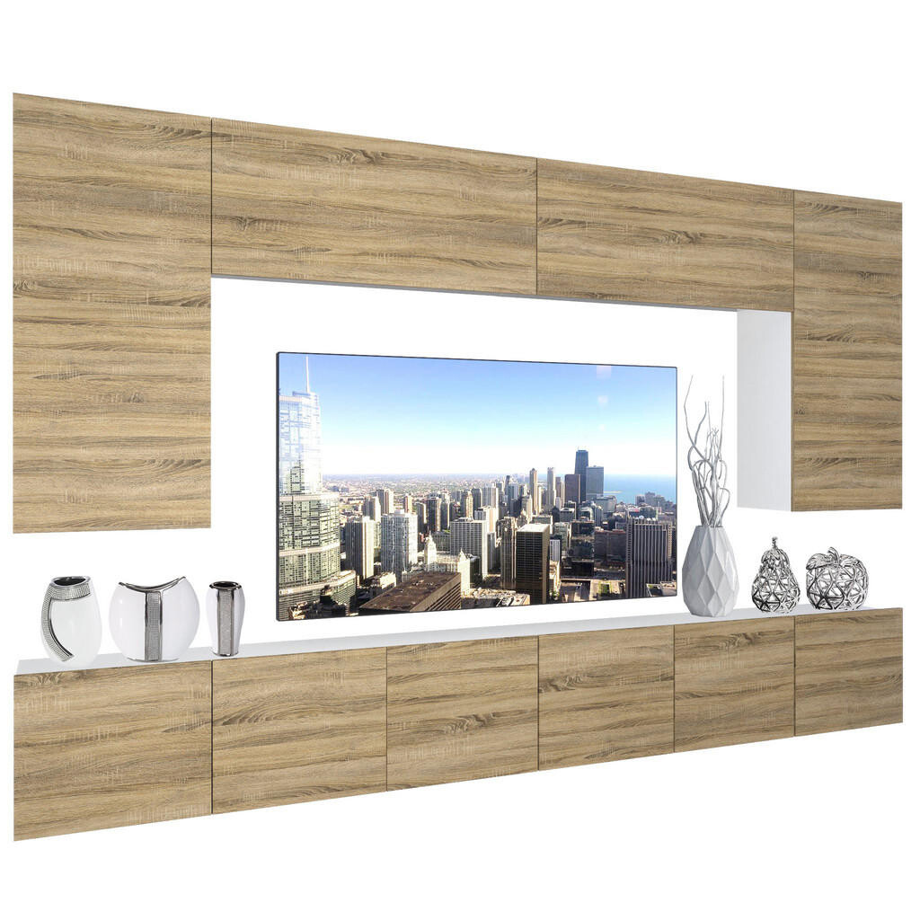 B BELINI GROUP OBÝVACÍ STĚNA s LED osvětlením TV skříňka Dub Sonoma
