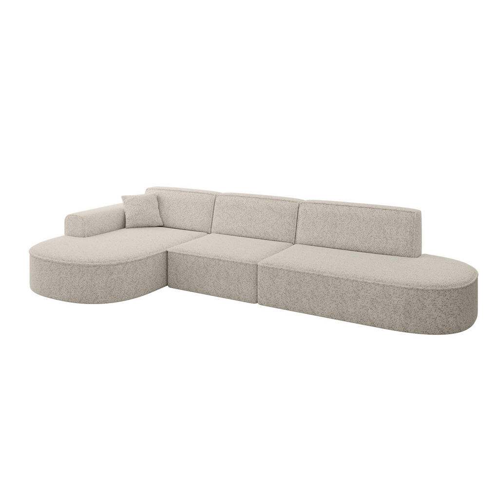 ALTDECOR ROHOVÁ SEDACÍ SOUPRAVA s otomanem vlevo MARI-L2 – 328 x 171 x 79 cm, béžová látka
