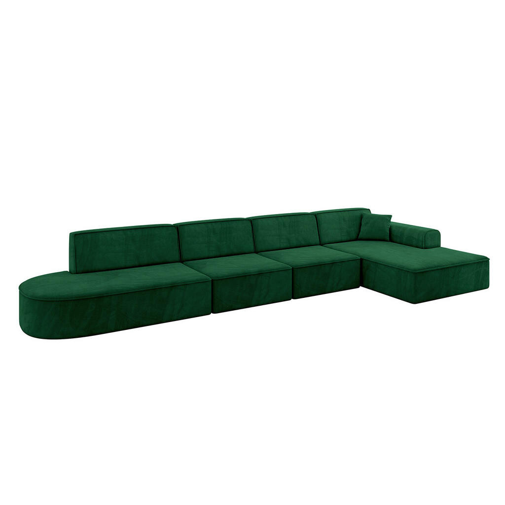 ALTDECOR ROHOVÁ SEDACÍ SOUPRAVA s otomanem vpravo IREA-L3-v3 – 413 x 171 x 79 cm, zelená