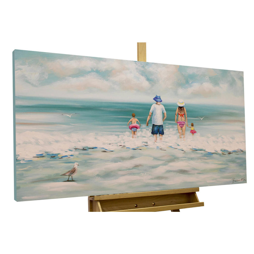 KUNSTLOFT RUČNĚ MALOVANÝ AKRYLOVÝ OBRAZ MODRÝ/BÍLÝ, 120/60 CM