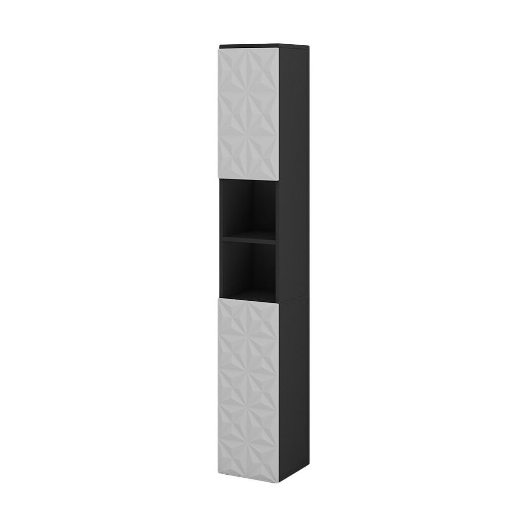 Vicco KOUPELNOVÁ SKŘÍŇKA Edge Černá 30 x 189.5 cm se 2 dvířky a 3 přihrádkami