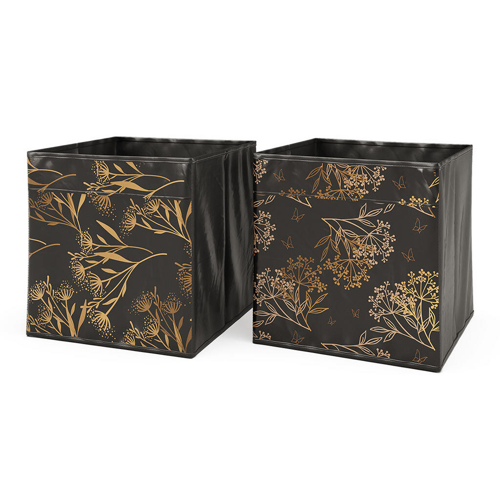 Vicco SKLÁDACÍ BOX Černá/zlatá 30 x 30 cm Sada 2 kusů Varianta1
