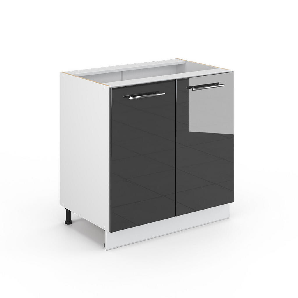 Vicco SPODNÍ SKŘÍŇKA KUCHYŇSKÉ LINKY Fame-Line, Antracitový vysoký lesk/Bílá, 80 cm bez pracovní desky